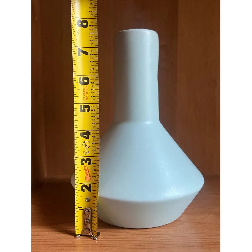 Modern Matte Light Blue Ceramic Bud Vase Geometric Minimalist Home Decor 7.5in